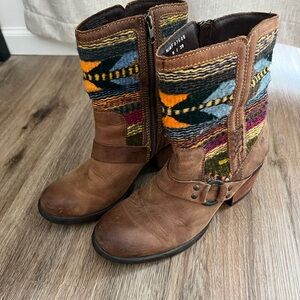 Born Brown Multicolor Heeled Boots